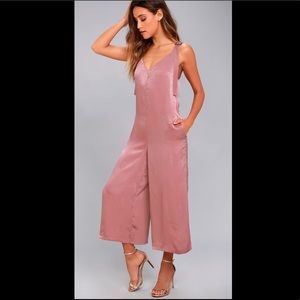Moon River Magic Spell Mauve Satin Midi Jumpsuit